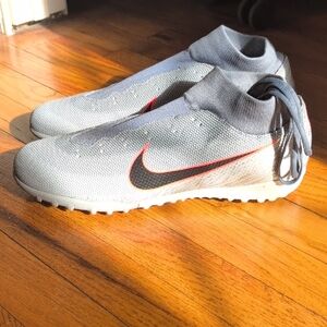 Nike Gray and Orange Mercurial Soccer shoes